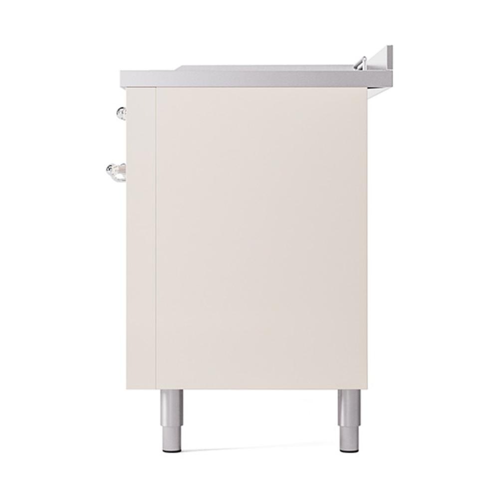 Ilve UN60FSQNMPAWC Ilve Un60Fsqnmpawc Nostalgie Ii Noblesse 60" Dual Fuel Range (7 Sealed Burners + Griddle + French Top, Natural Gas, Solid Door, Antique White, Chrome)