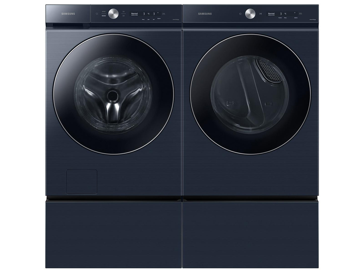 Samsung F1657832568289 Bespoke Ultra Capacity Ai Front Load Washer And Gas Dryer In Brushed Navy