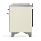 Ilve UM48FSNR3AWCLP Ilve Um48Fsnr3Awclp Majestic Iii 48 Inch Dual Fuel Range With 5 Black Brass Burners, Griddle And French Top, Dual Function Burner Up To 25,000 Btu (Liquid Propane, Triple Glass Door, Antique White, Chrome)