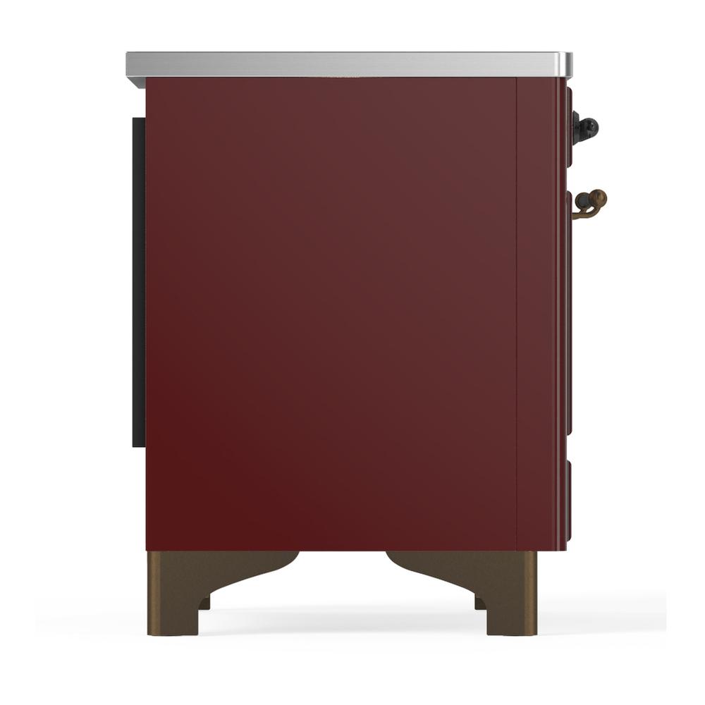 Ilve UMIB36NR3BUB Ilve Umib36Nr3Bub Majestic Iii 36 Inch Induction Range With 6 Elements, 3.5 Cu. Ft. Total Oven Capacity (Triple Glass Door, Burgundy, Burnished)