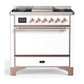 Ilve UM36FQNR3WHPLP Ilve Um36Fqnr3Whplp Majestic Iii 36 Inch Dual Fuel Range With 6 Black Brass Burners And Griddle, Dual Function Burner Up To 25,000 Btu (Solid Door, White, Copper, Liquid Propane)