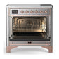 Ilve UMIB36QNR3SSP Ilve Umib36Qnr3Ssp Majestic Iii 36 Inch Induction Range With 6 Elements, 3.5 Cu. Ft. Total Oven Capacity (Solid Door, Stainless Steel, Copper)