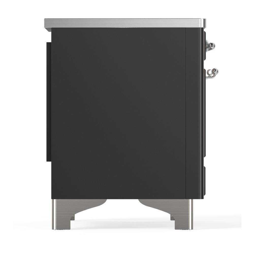 Ilve UMIB36NR3MGC Ilve Umib36Nr3Mgc Majestic Iii 36 Inch Induction Range With 6 Elements, 3.5 Cu. Ft. Total Oven Capacity (Triple Glass Door, Graphite Matte, Chrome)