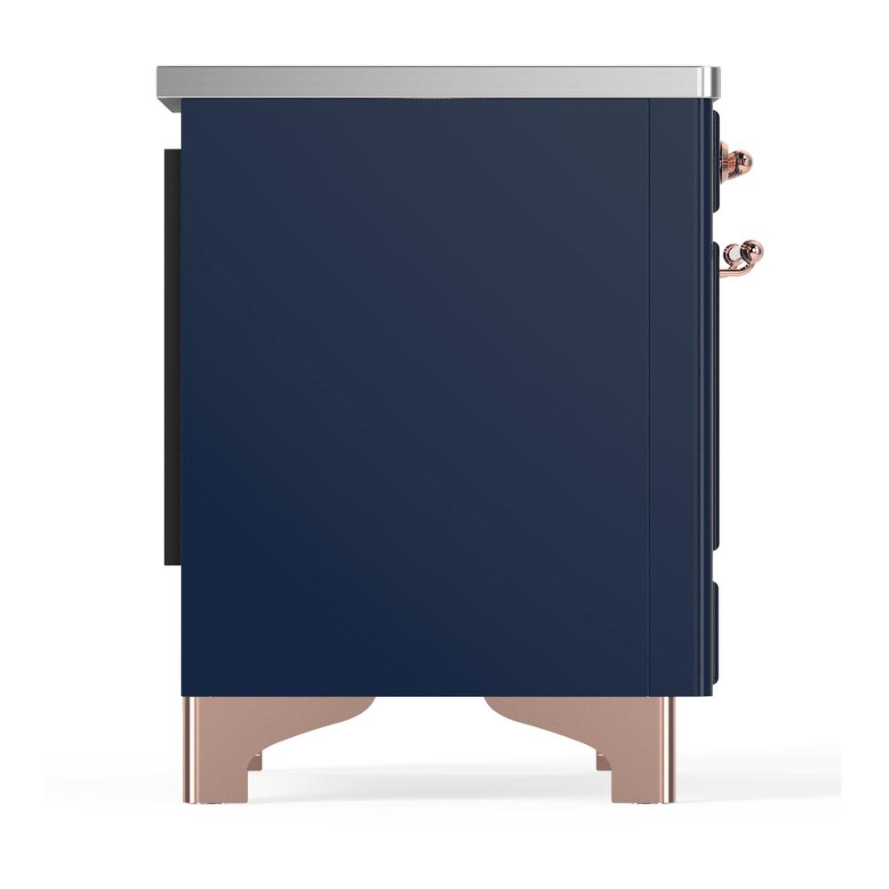 Ilve UMIB36NR3MBP Ilve Umib36Nr3Mbp Majestic Iii 36 Inch Induction Range With 6 Elements, 3.5 Cu. Ft. Total Oven Capacity (Triple Glass Door, Midnight Blue, Copper)
