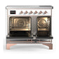 Ilve UMDIB40QNR3WHP Ilve Umdib40Qnr3Whp Majestic Iii 40 Inch Induction Range With 6 Elements, 3.82 Cu. Ft. Total Oven Capacity (Solid Door, White, Copper)