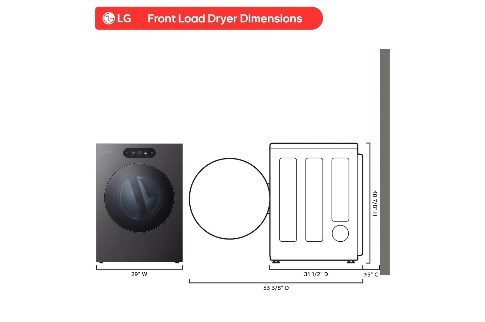 Lg DLGX9901B Lg Signature 9.0 Cu. Ft. Mega Capacity Smart Front Load Gas Dryer With Built-In Intelligence, Turbosteam® And Touch Lcd Control