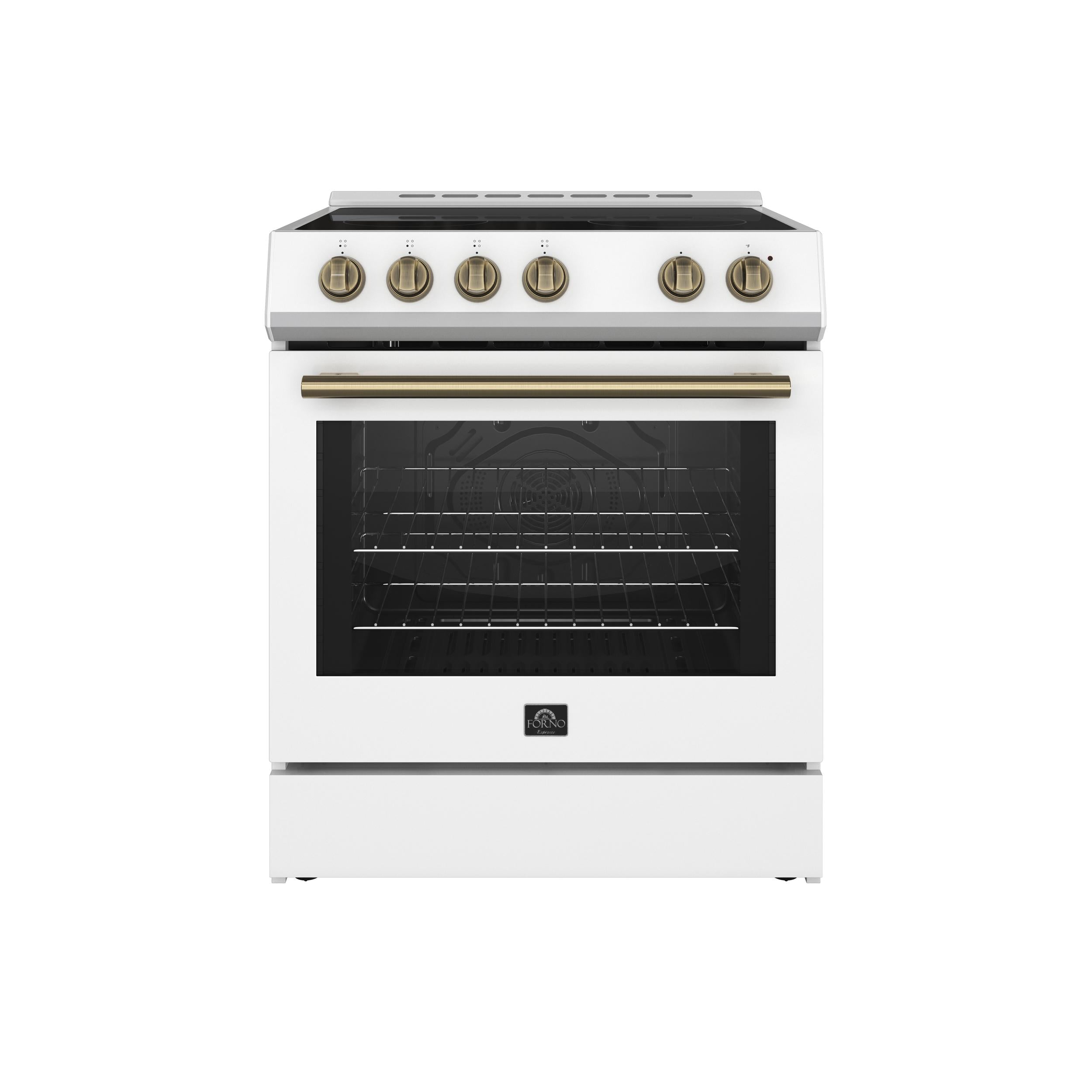 Forno FFSEL602230WHT Forno Leonardo Espresso 30-Inch White Electric Range, True Convection, Energy Efficient