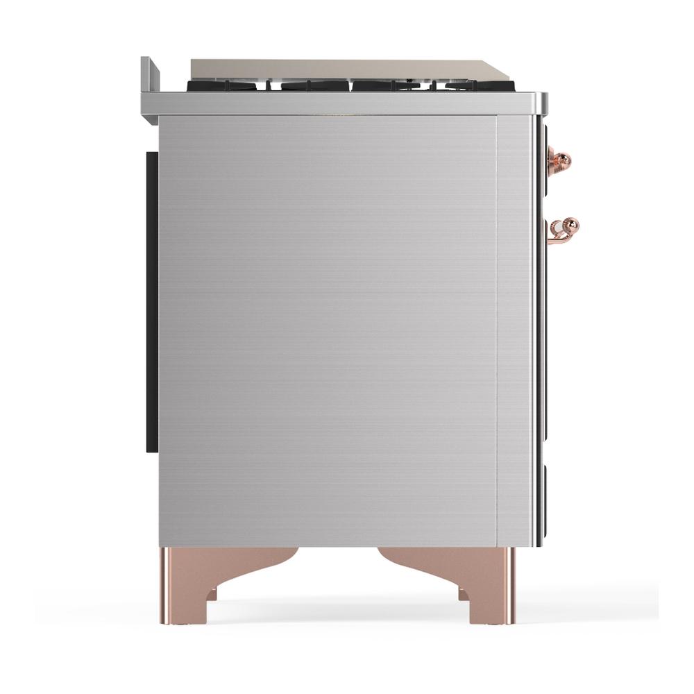 Ilve UM48FNR3SSP Ilve Um48Fnr3Ssp Majestic Iii 48 Inch Dual Fuel Range With 8 Burners And Griddle, Dual Function Burner Up To 25,000 Btu (Natural Gas, Triple Glass Door, Stainless Steel, Copper)