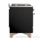 Ilve UM60FSQNR3BKP Ilve Um60Fsqnr3Bkp Majestic Iii 60 Inch Dual Fuel Range With 7 Burners, Griddle And French Top, Dual Function Burner With Up To 25,000 Btu (Natural Gas, Solid Door, Glossy Black, Copper)