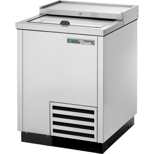 True Manufacturing Commercial TD247SHC Solid Slide Lid Stainless Steel Deep Well Horizontal Bottle Cooler With Hydrocarbon Refrigerant