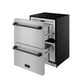 Thor Kitchen RZ24UBLK 24 Inch Undercounter Built-In / Freestanding Drawer Freezer - Stainless Steel/Black Gordon Ramsay Series