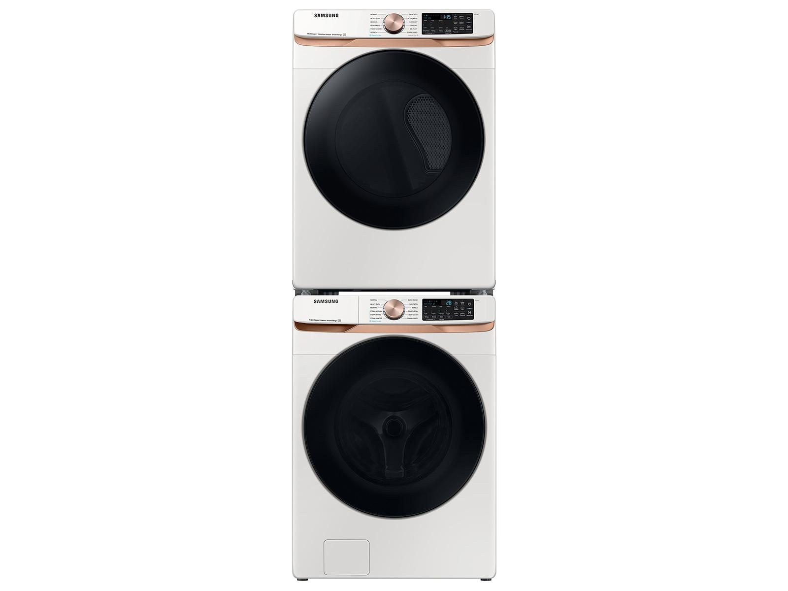Samsung F1679513898170 Extra Large Capacity Smart Front Load Washer And Gas Dryer Set With Super Speed Wash, Steam Sanitize+, And Sensor Dry In Ivory