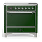 Ilve UMIB36QNR3EGC Ilve Umib36Qnr3Egc Majestic Iii 36 Inch Induction Range With 6 Elements, 3.5 Cu. Ft. Total Oven Capacity (Solid Door, Emerald Green, Chrome)