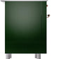 Ilve UPI366NMPEGP Nostalgie Ii 36 Inch Electric Freestanding Range In Emerald Green With Copper Trim