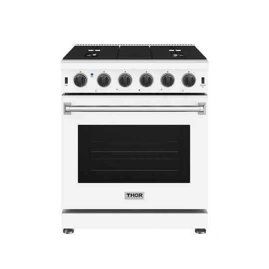 Thor Kitchen LRG3001UW 30 Inch Professional Gas Range In White
