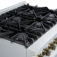 Forno FFSGS627736WHT Marco 36-Inch Gas Range White & Antique Brass Design, 6 Burners 67,000 Btu, 5.36 Cu.Ft. Convection Oven