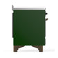 Ilve UMIB48QNR3EGB Ilve Umib48Qnr3Egb Majestic Iii 48 Inch Induction Range With 6 Elements, 5.02 Cu. Ft. Total Oven Capacity (Solid Door, Emerald Green, Burnished)