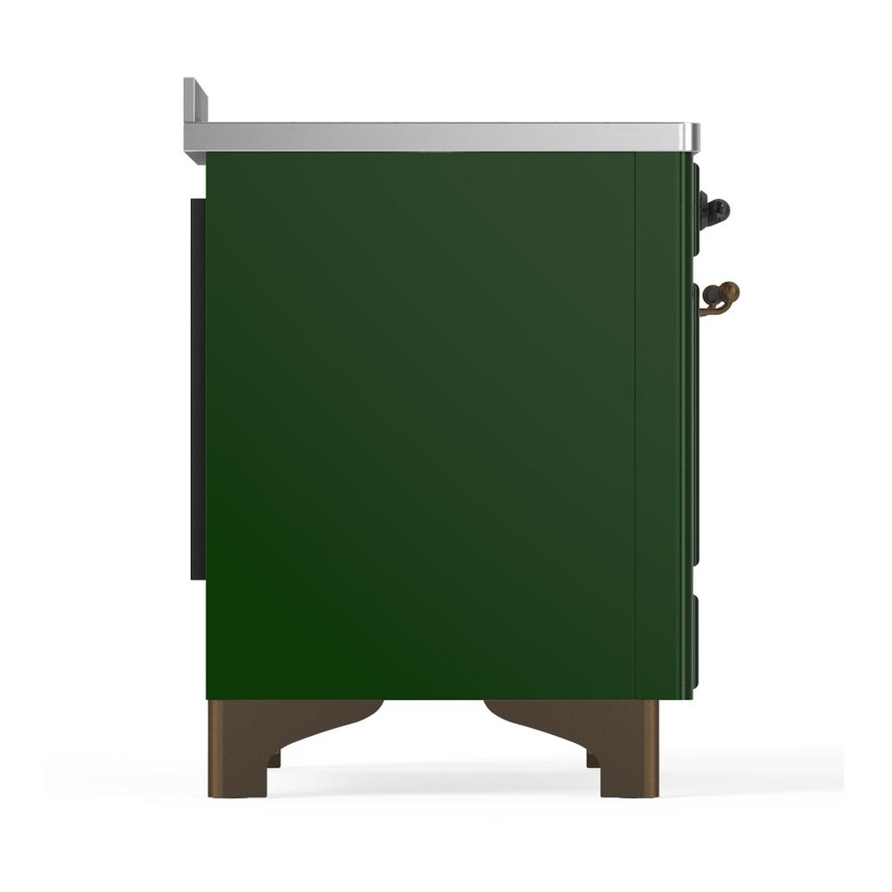 Ilve UMIB48QNR3EGB Ilve Umib48Qnr3Egb Majestic Iii 48 Inch Induction Range With 6 Elements, 5.02 Cu. Ft. Total Oven Capacity (Solid Door, Emerald Green, Burnished)