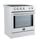 Forno FFSIN098230WHT Forno Leonardo Espresso 30-Inch Slide-In White Induction Range, Convection Oven, 5 Cooking Zones, Touch Control Panel