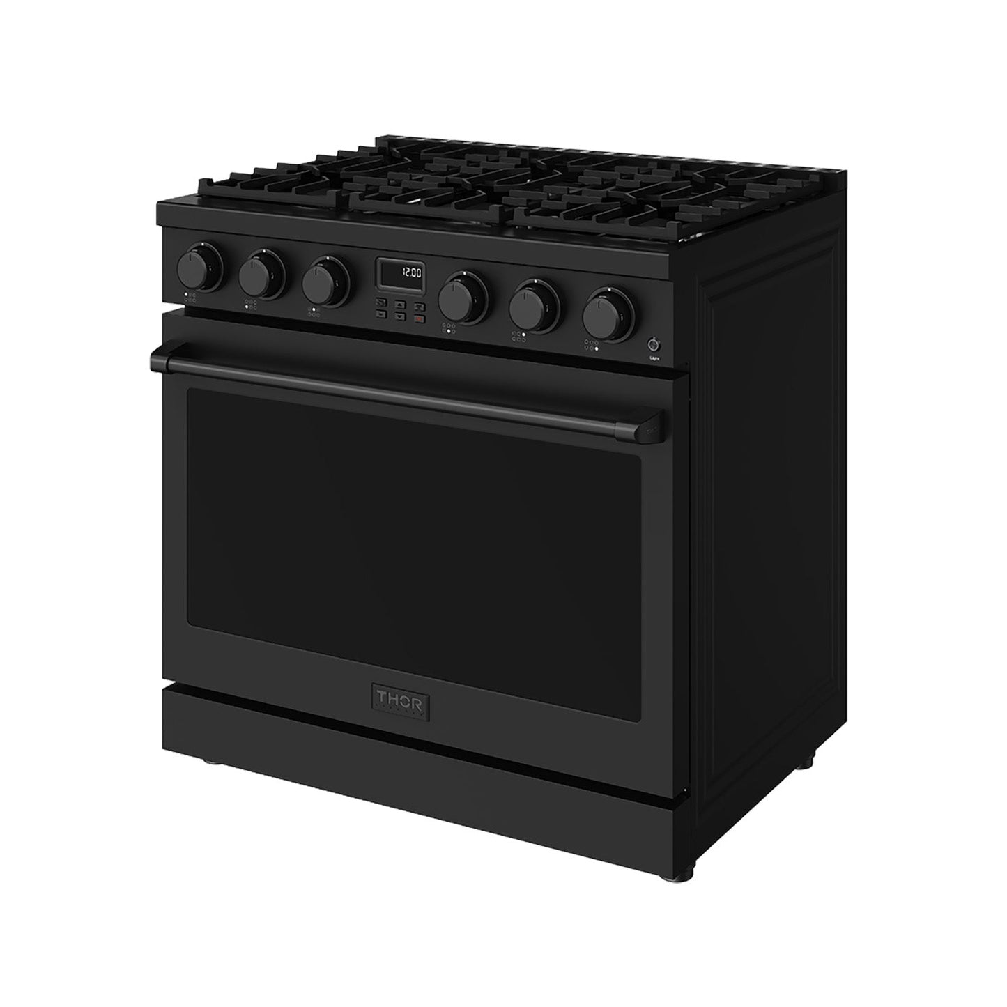 Thor Kitchen ARG36BLP 36 Inch Liquid Propane Range In Matte Black - Contemporary Professional