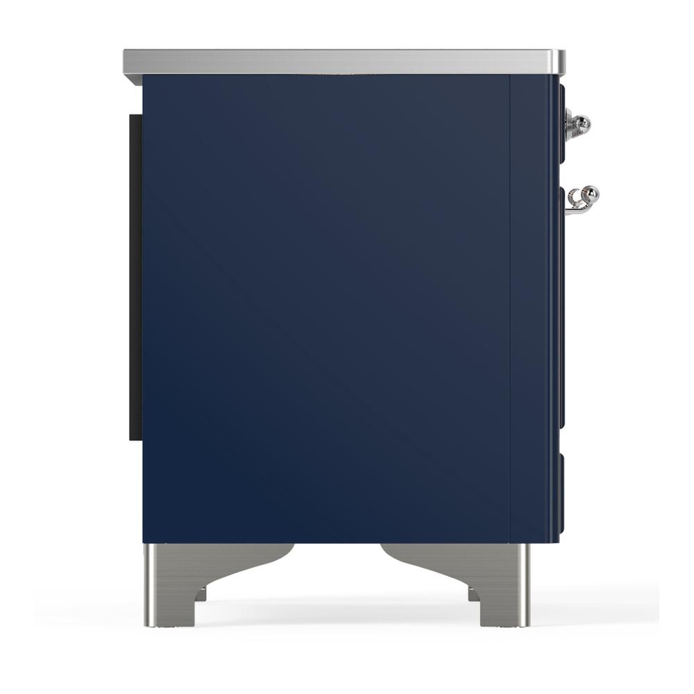 Ilve UMIB36NR3MBC Ilve Umib36Nr3Mbc Majestic Iii 36 Inch Induction Range With 6 Elements, 3.5 Cu. Ft. Total Oven Capacity (Triple Glass Door, Midnight Blue, Chrome)