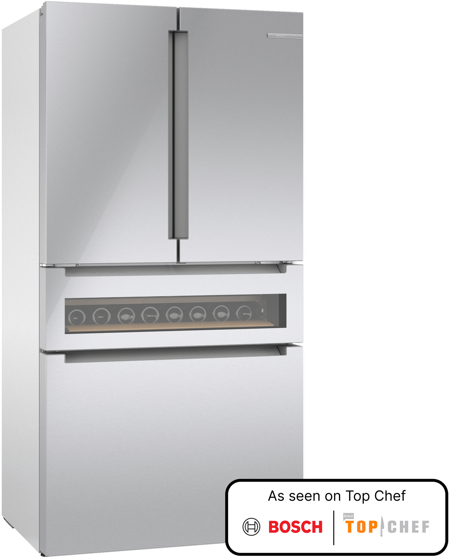 Bosch B36CL84ENG 800 Series, French Door Bottom Mount Refrigerator, Glass Door, 36'', Stainless Steel