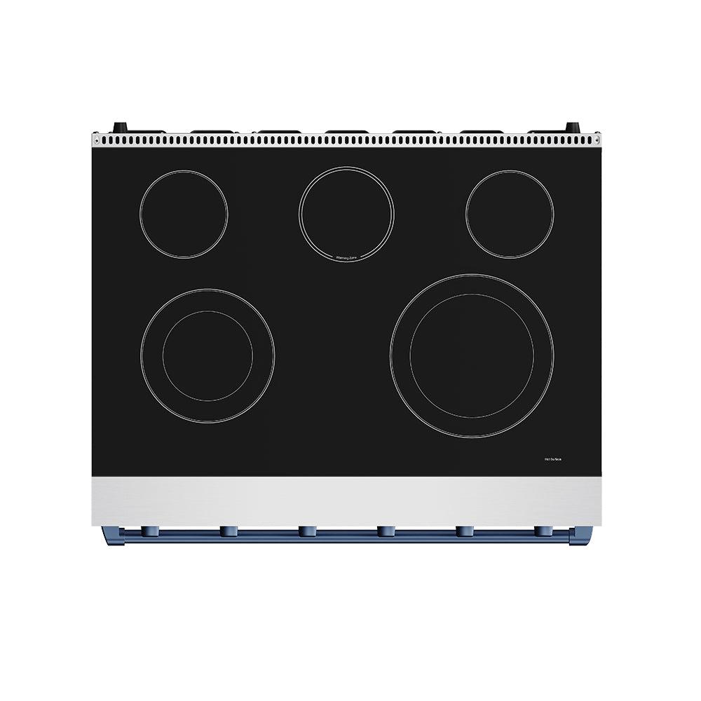 Thor Kitchen RSE36PBLU 36 Inch Professional Electric Range In Stainless Steel/Blue Gordon Ramsay Series
