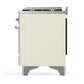 Ilve UM48FQNR3AWC Ilve Um48Fqnr3Awc Majestic Iii 48 Inch Dual Fuel Range With 8 Burners And Griddle, Dual Function Burner Up To 25,000 Btu (Natural Gas, Solid Door, Antique White, Chrome)