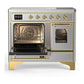 Ilve UMDIB40NR3SSG Ilve Umdib40Nr3Ssg Majestic Iii 40 Inch Induction Range With 6 Elements, 3.82 Cu. Ft. Total Oven Capacity (Triple Glass Door, Stainless Steel, Brass)
