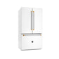 Bertazzoni RFD36FZNW Bertazzoni Master Series 36 In. 26.2 Cu. Ft. Bianco Matt With Gold Accents Counter Depth French Door Refrigerator