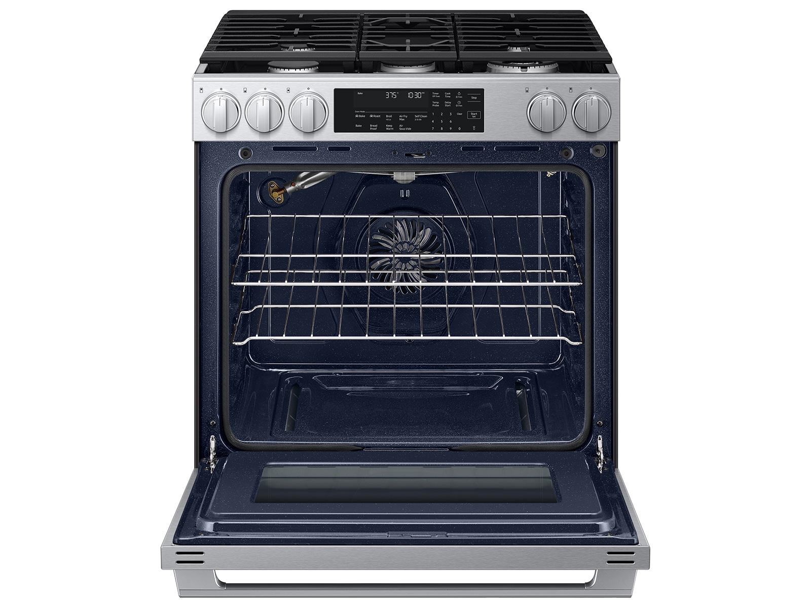 Samsung NSG90H63SRAA Bespoke Smart Slide-In Dual Fuel Range Pro Style Elite Design Illuminated Knobs Air Fry Max