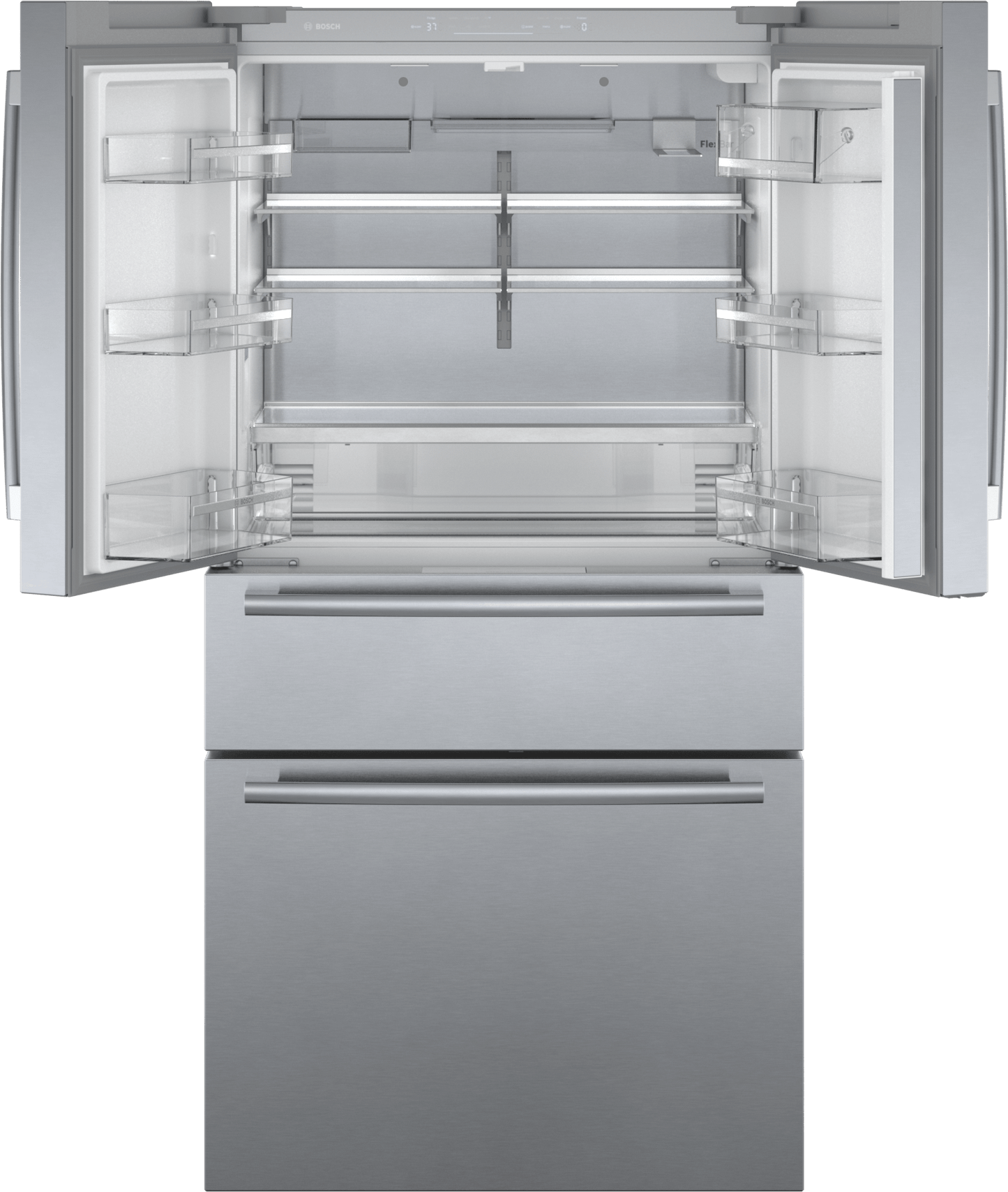 Bosch B36CL84SNS 800 Series, French Door Bottom Freezer, Multi Door, 36'', Brushed Steel (With Anti-Fingerprint)