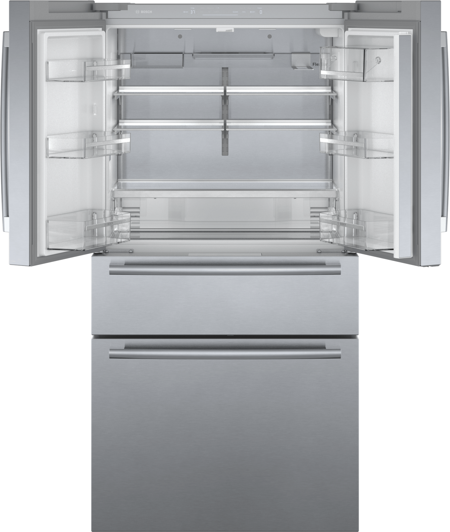 Bosch B36CL84SNS 800 Series, French Door Bottom Freezer, Multi Door, 36'', Brushed Steel (With Anti-Fingerprint)