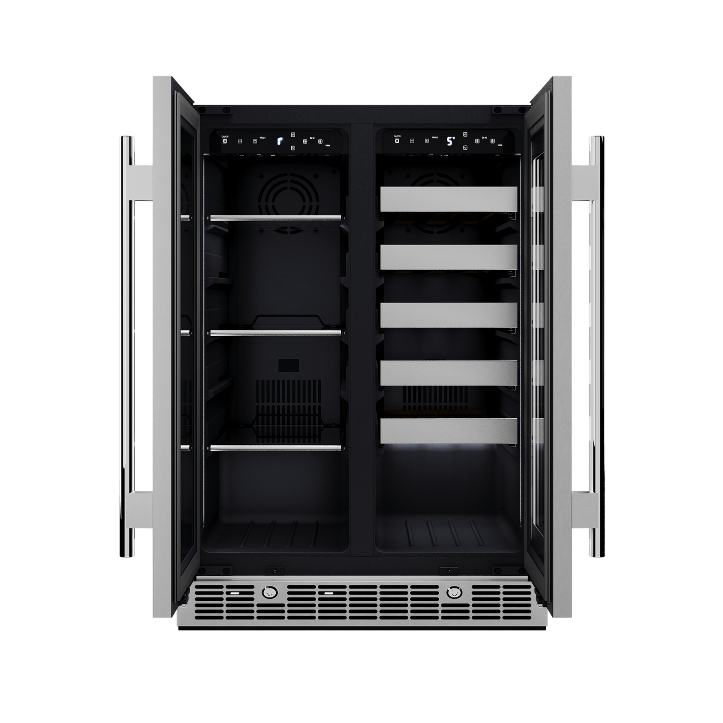 Element Appliance EFB24DES Cellara By Element 24 In., 27 Bottle And 45 Can Dual Zone French Door Wine And Beverage Cooler - Efb24Des