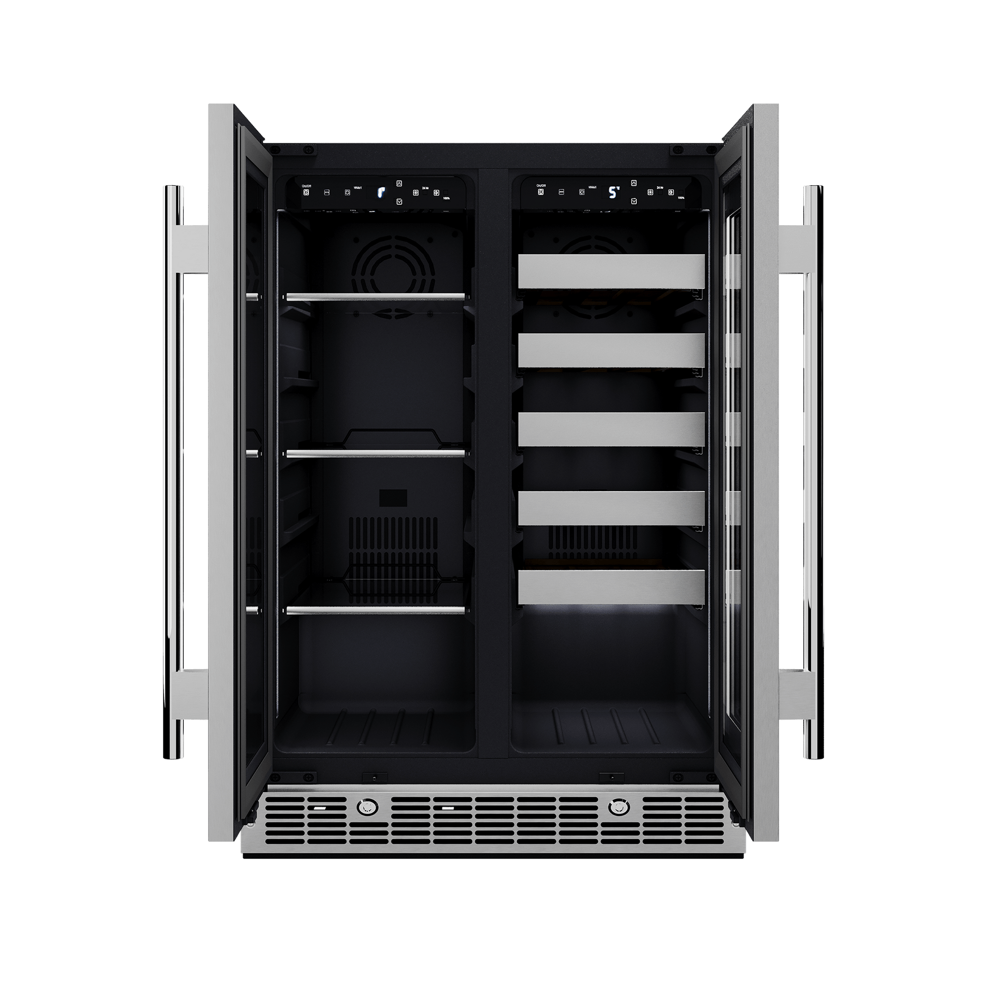 Element Appliance EFB24DES Cellara By Element 24 In., 27 Bottle And 45 Can Dual Zone French Door Wine And Beverage Cooler - Efb24Des