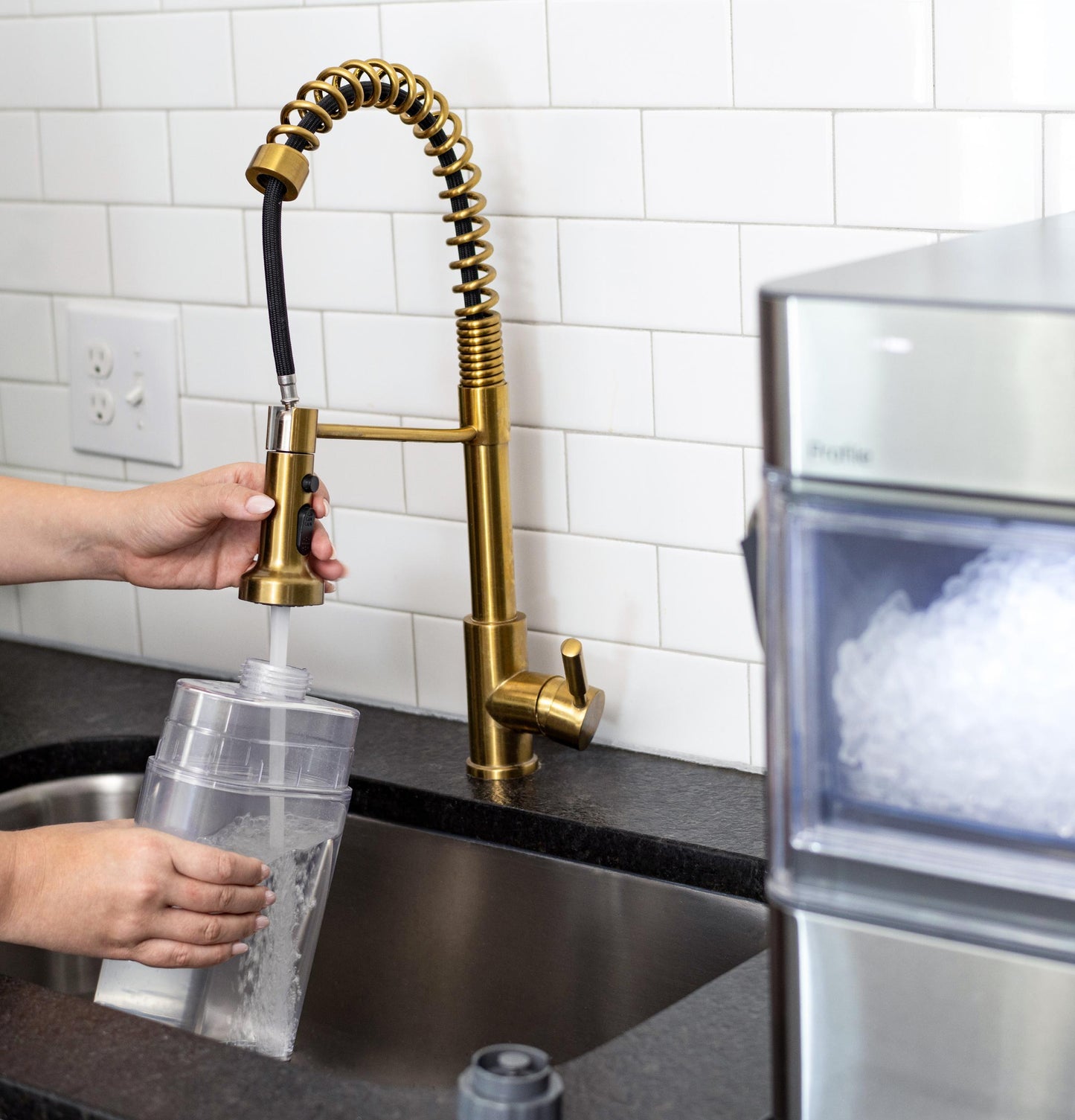Ge Appliances XPIO13SWSS Ge Profile™ Opal™ 2.0 Ultra Nugget Ice Maker With Side Tank And Scale Inhibiting Filter