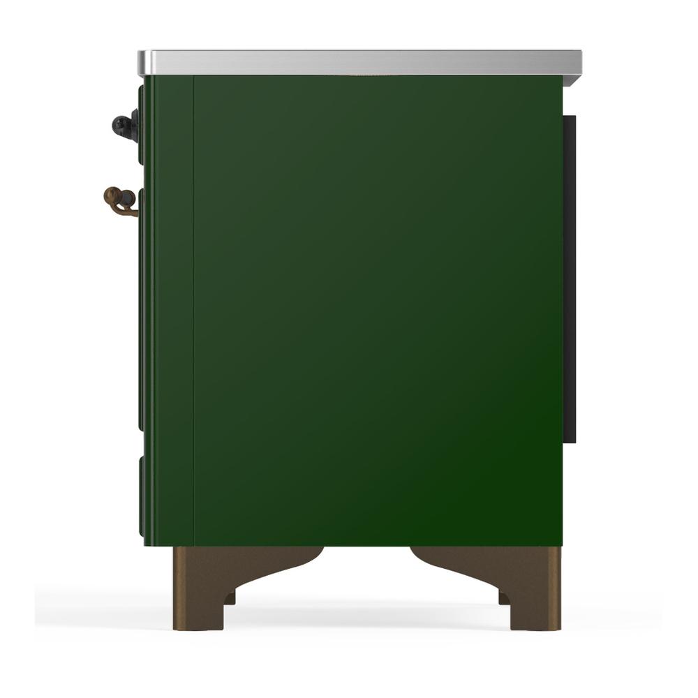Ilve UMIB36NR3EGB Ilve Umib36Nr3Egb Majestic Iii 36 Inch Induction Range With 6 Elements, 3.5 Cu. Ft. Total Oven Capacity (Triple Glass Door, Emerald Green, Burnished)