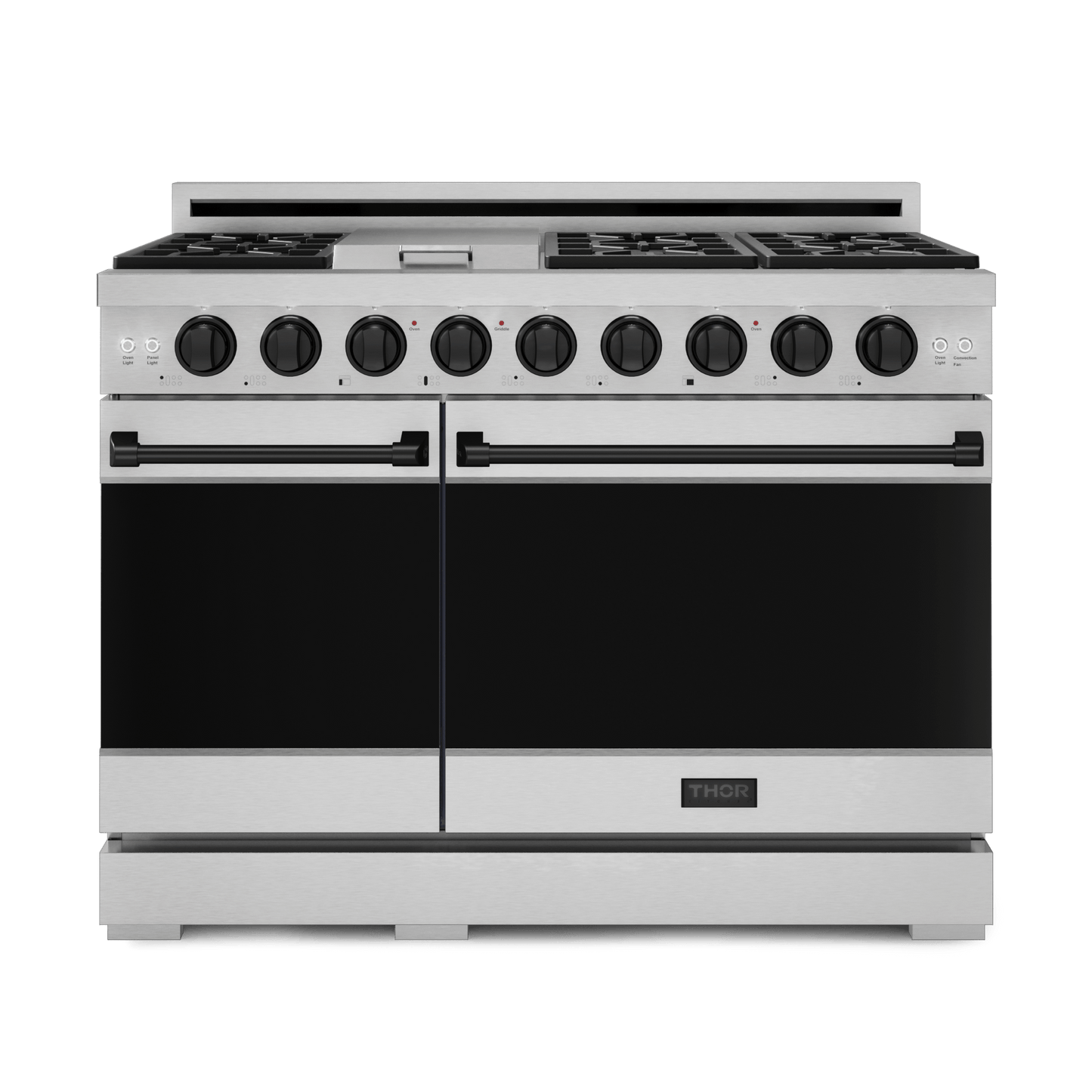 Thor Kitchen RSG48ELPBLK 48 Inch Professional Lp Range With Pro-Style Knobs In Stainless Steel/Black Gordon Ramsay Series - Rsg48Elp-Blk