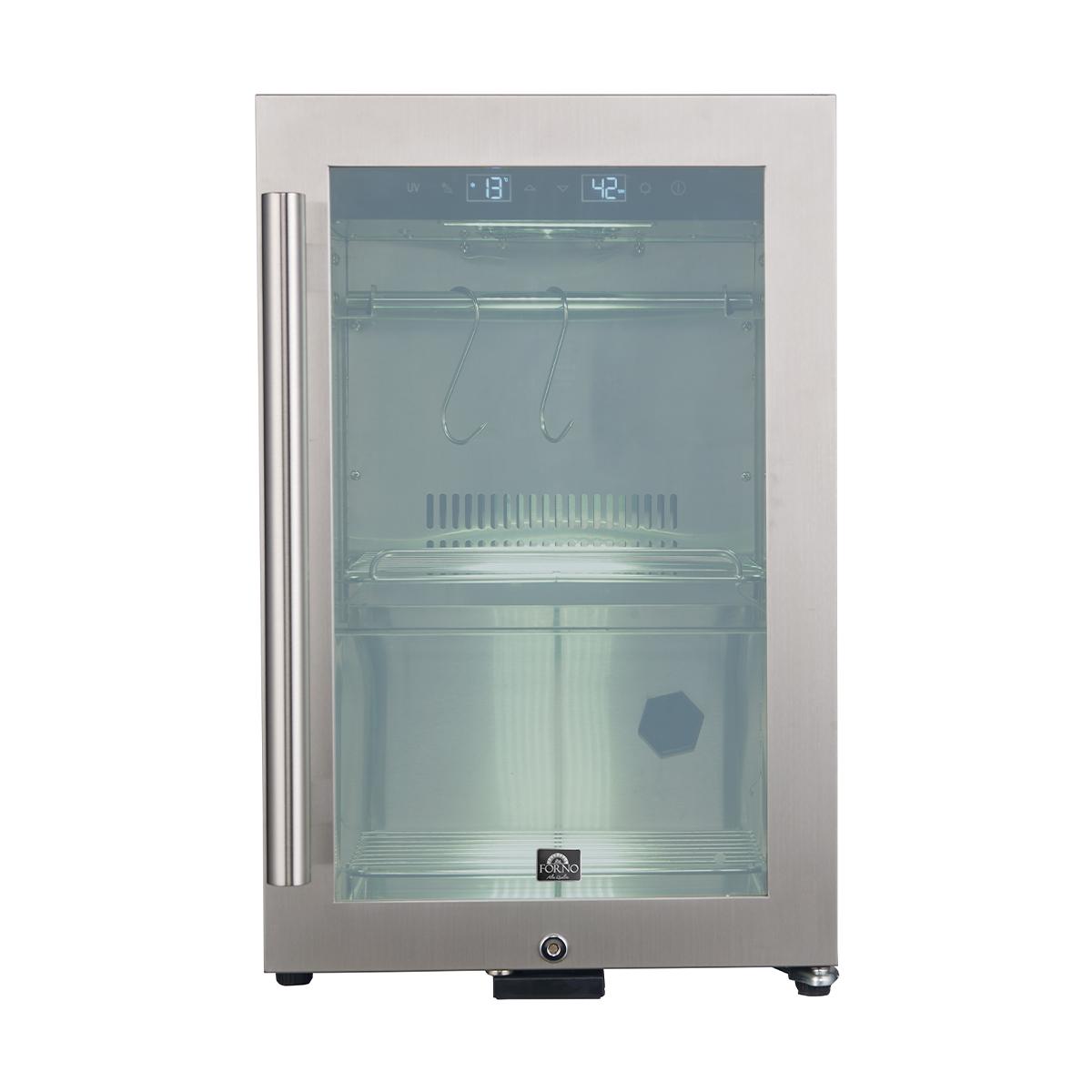 Forno FFSDA686417 Forno Asciutto 17-Inch Dry Aging Cabinet, Stainless Steel 304, 1.84 Cu.Ft, Led Lighting, Adjustable Shelves