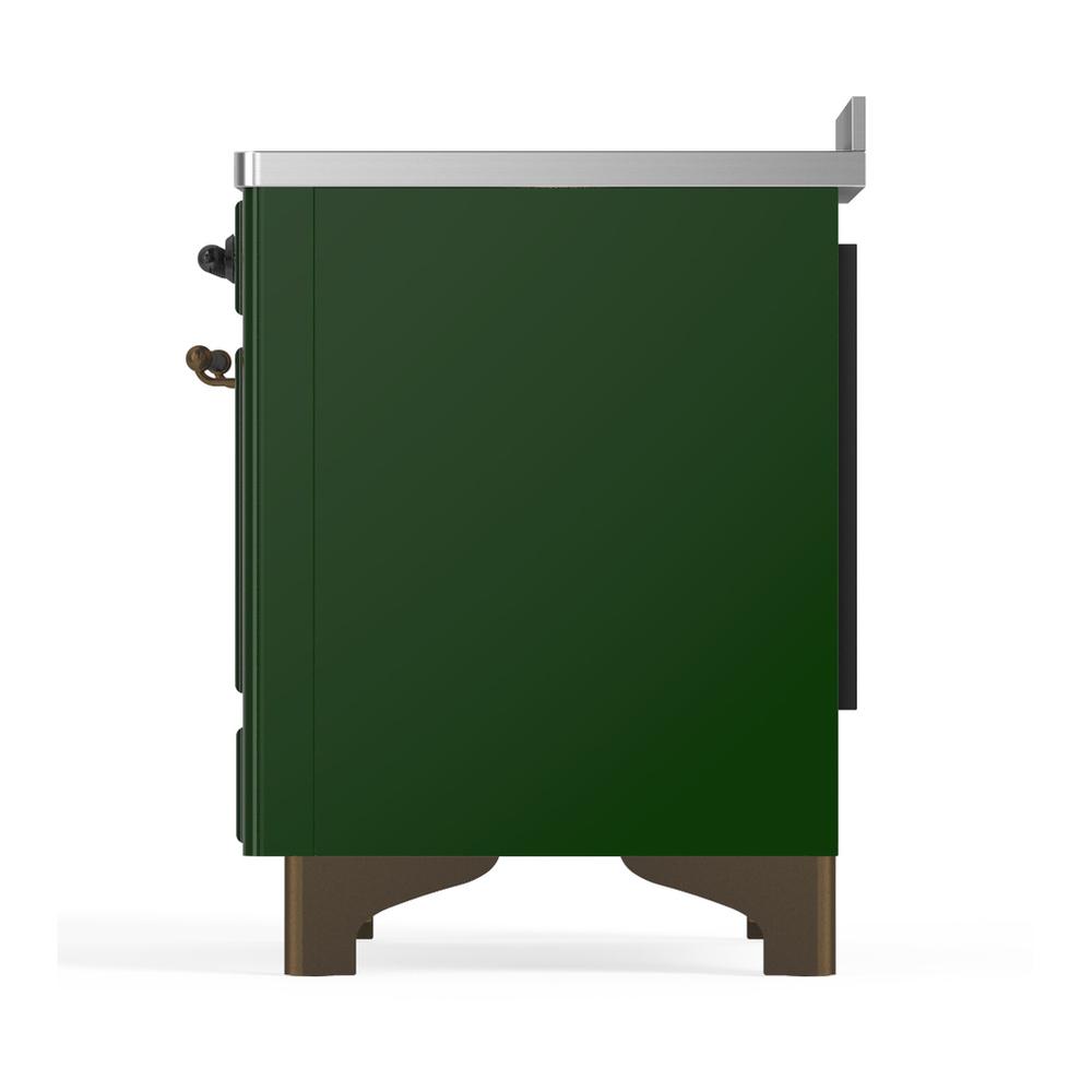 Ilve UMIB48QNR3EGB Ilve Umib48Qnr3Egb Majestic Iii 48 Inch Induction Range With 6 Elements, 5.02 Cu. Ft. Total Oven Capacity (Solid Door, Emerald Green, Burnished)