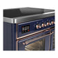 Ilve UMDIB40NR3MBP Ilve Umdib40Nr3Mbp Majestic Iii 40 Inch Induction Range With 6 Elements, 3.82 Cu. Ft. Total Oven Capacity (Triple Glass Door, Midnight Blue, Copper)