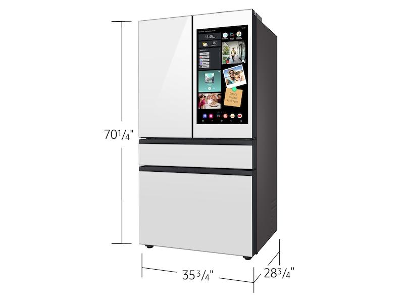 Samsung RF90F23AEW Bespoke 23 Cu. Ft. Counter Depth 4-Door French Door Refrigerator With Ai Family Hub™+ Ai Vision Inside™ In White Glass
