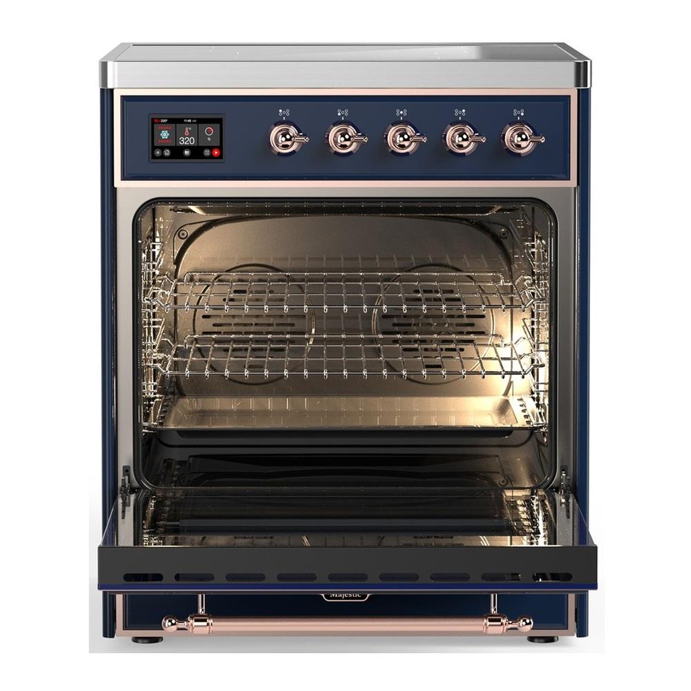 Ilve UMIB30NR3MBP Ilve Umib30Nr3Mbp Majestic Iii 30 Inch Induction Range With 4 Elements, 4 Cu. Ft. Oven Capacity (Triple Glass Door, Midnight Blue, Copper)