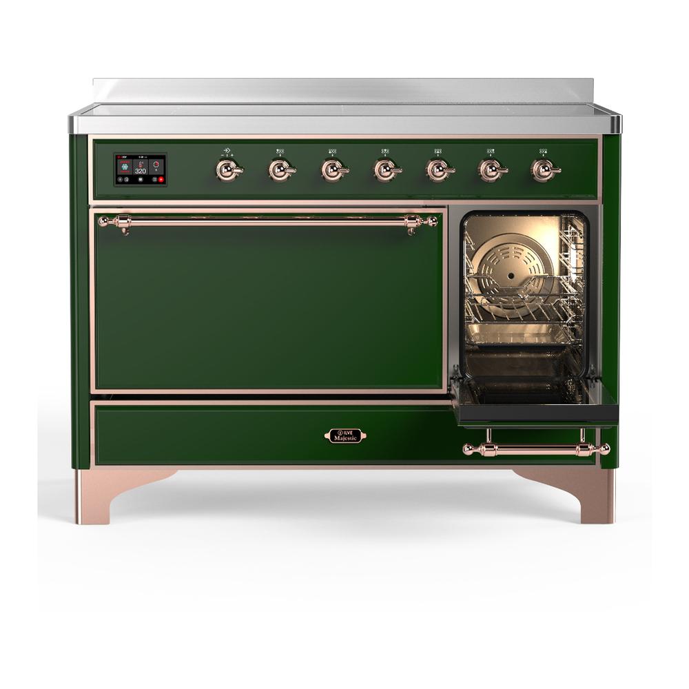 Ilve UMIB48QNR3EGP Ilve Umib48Qnr3Egp Majestic Iii 48 Inch Induction Range With 6 Elements, 5.02 Cu. Ft. Total Oven Capacity (Solid Door, Emerald Green, Copper)