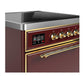 Ilve UMIB30QNR3BUG Ilve Umib30Qnr3Bug Majestic Iii 30 Inch Induction Range With 4 Elements, 4 Cu. Ft. Oven Capacity (Solid Door, Burgundy, Brass)