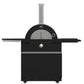 Forno FODKT2568BLK Forno All Aperto 99,600 Btu Outdoor Kitchen, 5 Burners, Infrared Burners, Side Burner, Black Sintered Stone Countertops, Gas Pizza Oven, Sink Module, Bar & Beverage Center