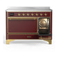 Ilve UMIB48QNR3BUG Ilve Umib48Qnr3Bug Majestic Iii 48 Inch Induction Range With 6 Elements, 5.02 Cu. Ft. Total Oven Capacity (Solid Door, Burgundy, Brass)