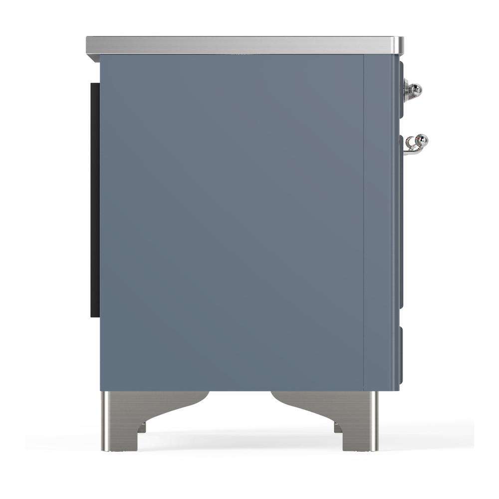 Ilve UMDIB40NR3BGC Ilve Umdib40Nr3Bgc Majestic Iii 40 Inch Induction Range With 6 Elements, 3.82 Cu. Ft. Total Oven Capacity (Triple Glass Door, Blue Grey, Chrome)