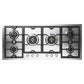 Ilve UHCPMT125SS Ilve Uhcpmt125Ss Panoramagic 48 Inch Built-In Gas Cooktop With Total Black Brass Burners, In Stainless Steel (6 Sealed Burners, Natural Gas)