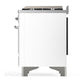 Ilve UM36FQNR3WHCLP Ilve Um36Fqnr3Whclp Majestic Iii 36 Inch Dual Fuel Range With 6 Black Brass Burners And Griddle, Dual Function Burner Up To 25,000 Btu (Solid Door, White, Chrome, Liquid Propane)